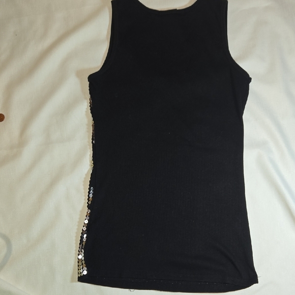 Glamorous Sequin Black and Silver Tank Top - Picture 4 of 8